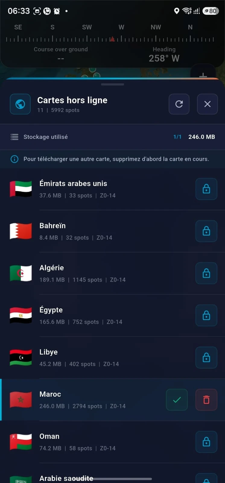 Gestion réelle des cartes hors ligne dans BoosterFish